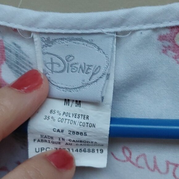 DISNEY Minnie Mouse nurse scrubs top white red yellow gray short sleeve … - Picture 8 of 8